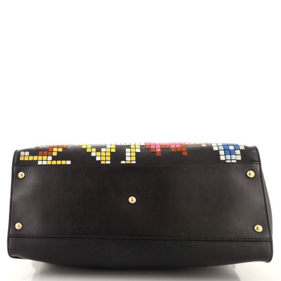 Fendi Peekaboo Bag Embroidered Leather Large Black - Picture 4 of 7